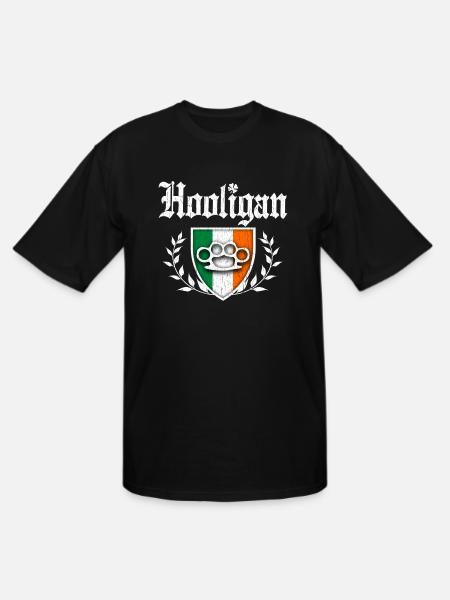 Irish Hooligan Crest vintage distressed look - Men's Tall T-Shirt - black