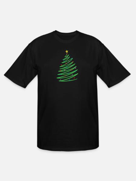 One Line Christmas Xmas - Men's Tall T-Shirt - black