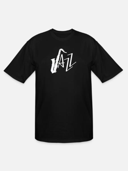 Jazz Saxophone Improvised - Men's Tall T-Shirt - black