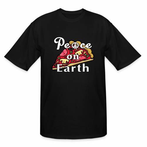 Peace on Earth, Mozzarella Pepperoni Pizzeria Pie. - Men's Tall T-Shirt