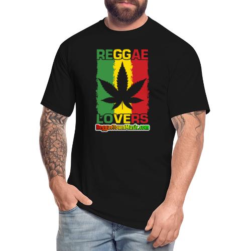 Reggae lovers design featuring cannabis leaf - T-shirt grande taille homme
