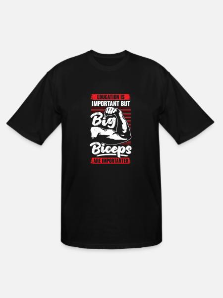 Funny Bodybuilding Biceps Fitness Bodybuilder Gift - Men's Tall T-Shirt - black