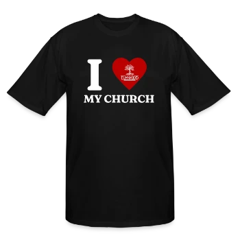 Elmwood I love My Church Design Men's Tall T-Shirt | Spreadshop