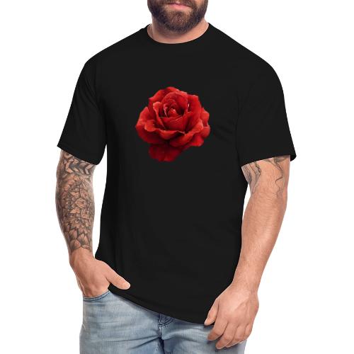 Rose: Crimson Dew Bloom - Men's Tall T-Shirt