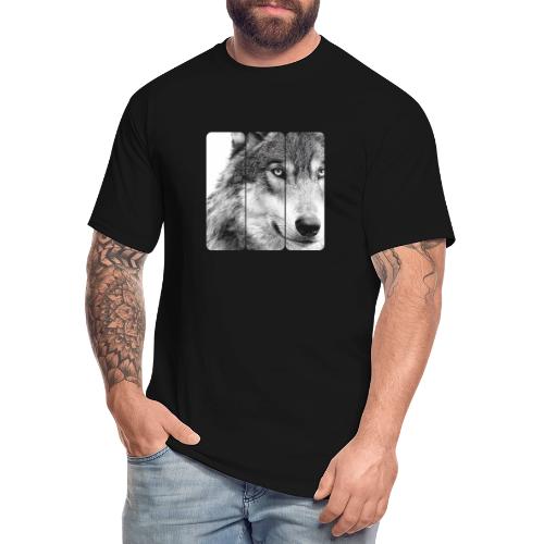 Wolf Face Triptych: Silent Alpha - Men's Tall T-Shirt