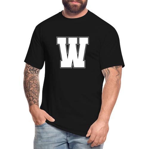 White Letter W – Varsity Alphabet Monogram - Men's Tall T-Shirt