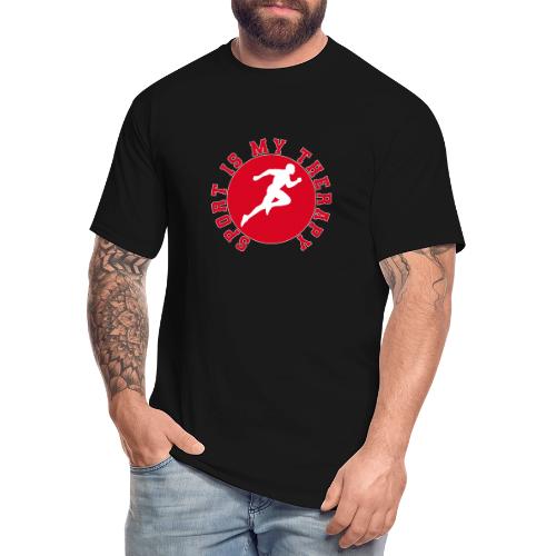 Sport Is My Therapy – Running Motivation Badge - Men's Tall T-Shirt