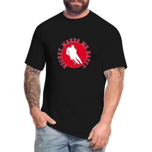 Hockey Makes Me Happy – Ice Hockey Fan Emblem - Men's Tall T-Shirt
