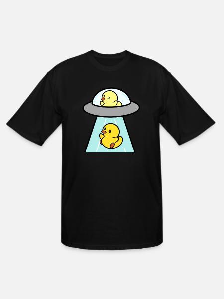 UFO - Duckie and Duck - Men's Tall T-Shirt - black