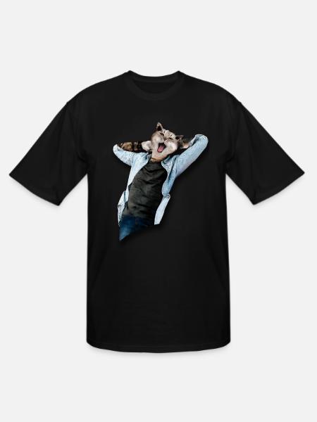 Funny Cat - Men's Tall T-Shirt - black