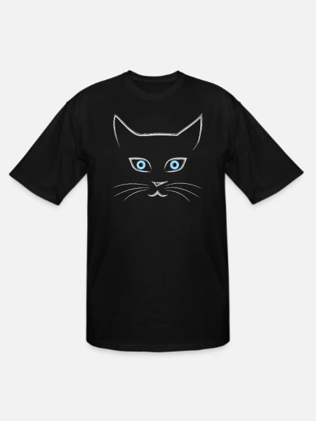 Cat's face - Men's Tall T-Shirt - black