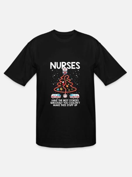Christmas Tree Stethoscope Nurses - Men's Tall T-Shirt - black