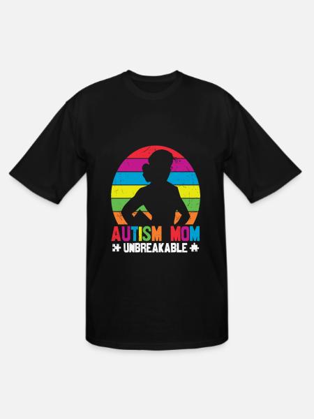 Autism Mom Unbreakable - Men's Tall T-Shirt - black