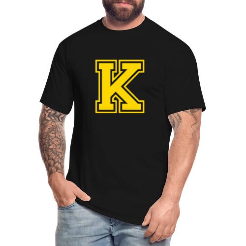 Letter k – Capital Athletic Alphabet Monogram - Men's Tall T-Shirt