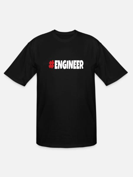 #engineer red&white - Men's Tall T-Shirt - black