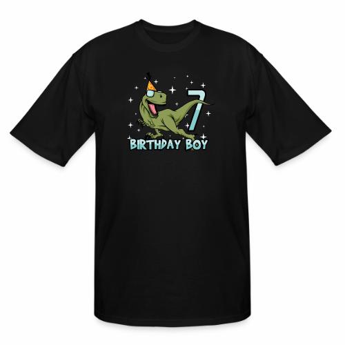 Happy Birthday Boy Dino Dinosaur 7 Gift Idea - Men's Tall T-Shirt