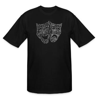 Comedy Tragedy Word - Men's Tall T-Shirt - black - Front - Brady (186cm)