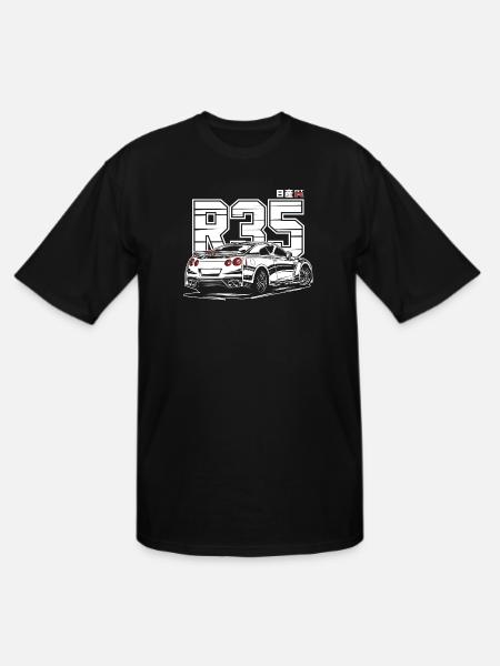 Gtr R35abcdabcdabcdwhite Print - Men's Tall T-Shirt - black