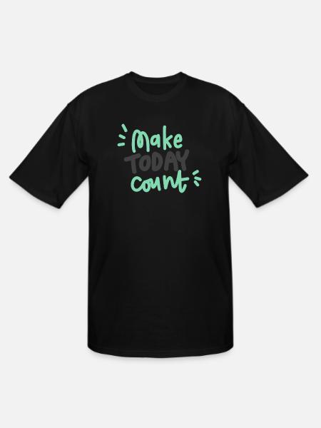 Make today count hipster - Men's Tall T-Shirt - black