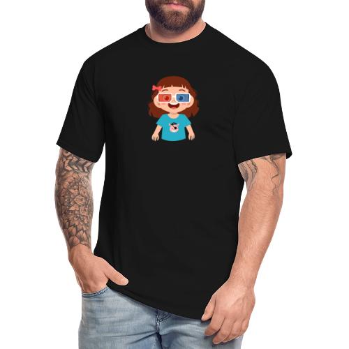 Girl red blue 3D glasses doing Vision Therapy - Men's Tall T-Shirt