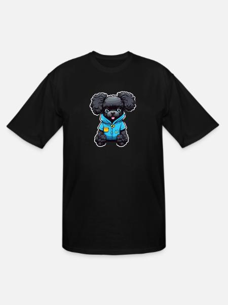 Poodle in Blue Pajamas - Men's Tall T-Shirt - black