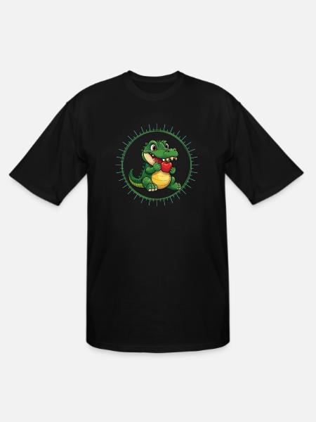 Alligator Apple Cute - Men's Tall T-Shirt - black
