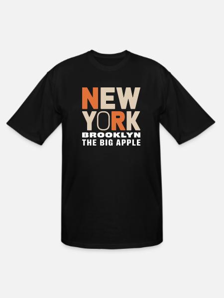 New York Brooklyn - The Big Apple Classic Design - Men's Tall T-Shirt - black