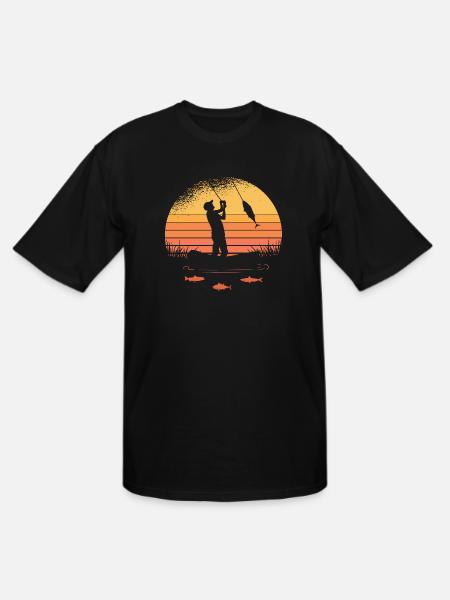 Basic Fisherman sunset - Men's Tall T-Shirt - black