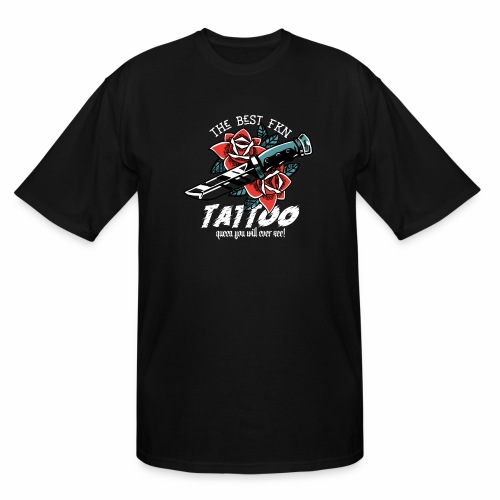 Best Fucking Tattoo Queen Knife Roses Inked - Men's Tall T-Shirt