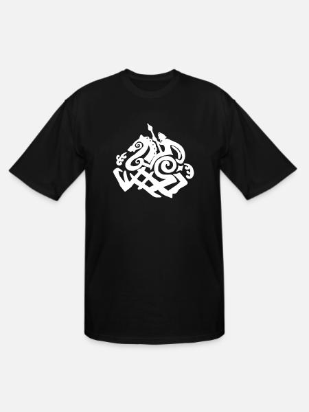 Odin And Sleipnir - Men's Tall T-Shirt - black