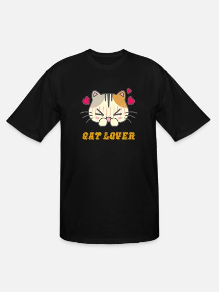 Lovely Cat Face - Men's Tall T-Shirt - black