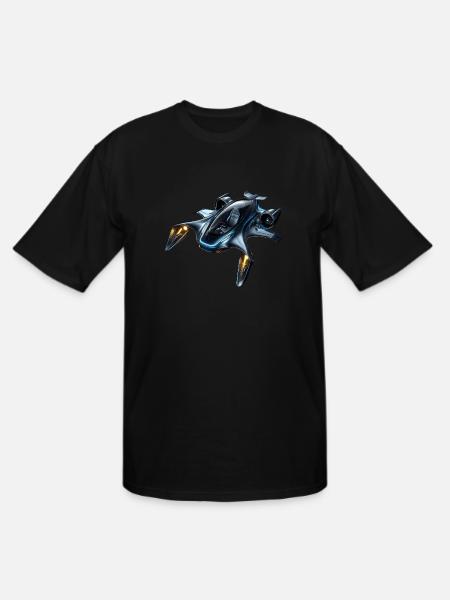 Sleek Futuristic Flying Car - Men's Tall T-Shirt - black