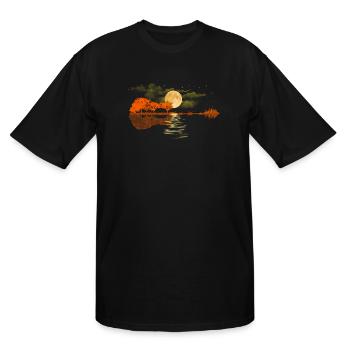 Guitar Nature Guitar Lake Shadow Love - Men's Tall T-Shirt - black - Front - Brady (186cm)