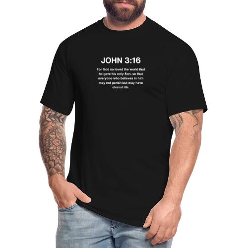 John 3:16 Christian Apparel – White - Men's Tall T-Shirt
