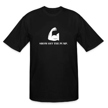 Funny Workout T-Shirt Show Off The Pump Fitness - Men's Tall T-Shirt - black - Front - Brady (186cm)