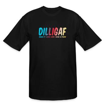 DILLIGAF does it look like I give a fuck acronym - Men's Tall T-Shirt - black - Front - Brady (186cm)