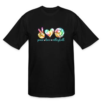 Peace Love Volleyball Volleyball Tie Dye Player - Men's Tall T-Shirt - black - Front - Brady (186cm)