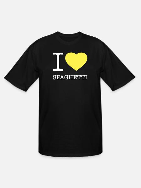 I LOVE SPAGHETTI - Men's Tall T-Shirt - black