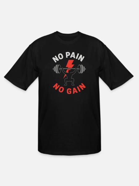 No Pain No Gain Gym - Men's Tall T-Shirt - black