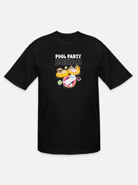 Kids Pool Party Squad Animals Birthday - Men's Tall T-Shirt - black