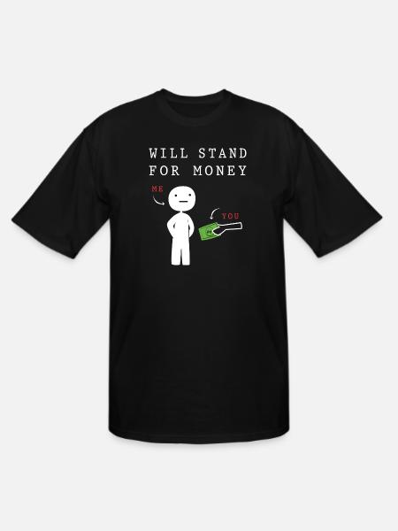 Money Meme Millennial Humor - Men's Tall T-Shirt - black