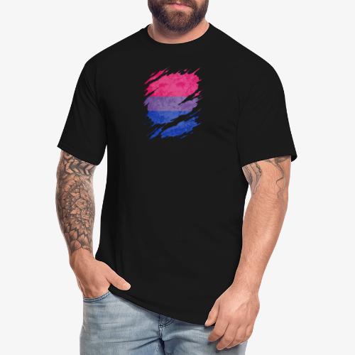 Bisexual Pride Flag Ripped Reveal - Men's Tall T-Shirt