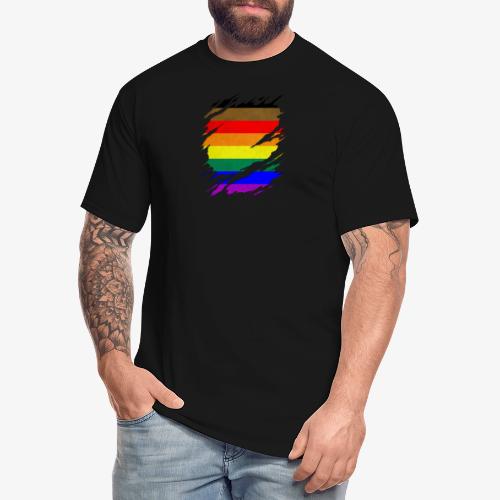 Philly LGBTQ Gay Pride Flag Ripped Reveal - Men's Tall T-Shirt