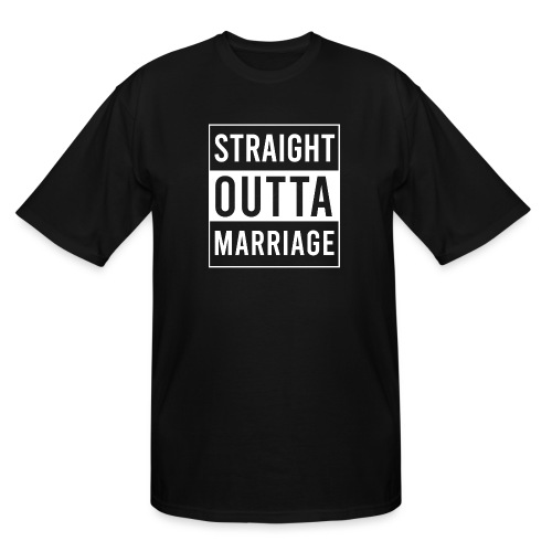 straight outta marriage white logo - Men's Tall T-Shirt