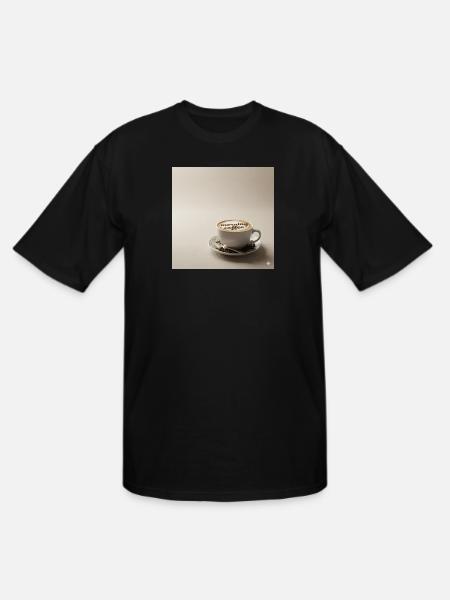Morning Coffee Latte Art - Men's Tall T-Shirt - black
