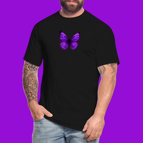 Neon Purple Butterfly - Men's Tall T-Shirt