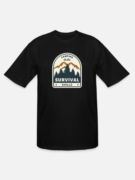 Camping Bliss Survival Skills - Men's Tall T-Shirt - black