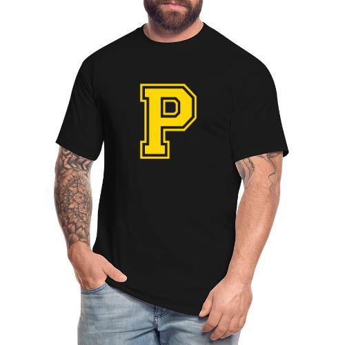 Letter P – Capital Athletic Alphabet Monogram - Men's Tall T-Shirt