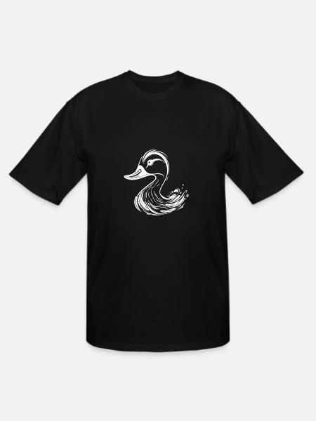 Cute Tattoo Style Duck - Men's Tall T-Shirt - black