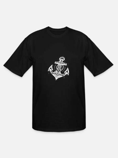 Eleganter Tattoo Style Anker - Men's Tall T-Shirt - black